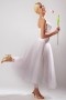 Modern Trapezoid Tulle White Strapless Plus Size Formal Bridesmaid Dress