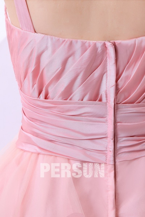 Beautiful One Shoulder Pink Flowers Long Formal Dress