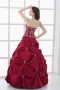 Chic Strapless Satin Long Embroidery Ball Gown Formal Dress