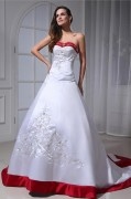 Satin Embroidery Court Plus Size Bridal Gown Wedding Dress