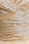 Champagne V Neck Embroidery Tea Length Tulle Formal Gown