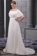 Chic Carré-Ausschnitt weißes Brautkleider in Übergrößen