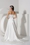 Simple Ruched Handmade Flower Satin Long Formal Gown