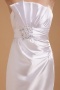 Elastic Woven Satin Pleated Beading Strapless Short Formal Dress