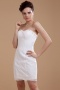 Simple Satin Lace Strapless Short Mini Formal Gown
