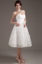 Elegant Satin Sweetheart Short Mini Lace Formal Gown