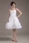 Organza Strapless Layered Short Formal Gown