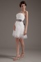 Organza Layered Ruffle Strapless Short Formal Gown