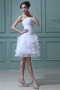 Beading Organza Layered Short Formal Gown