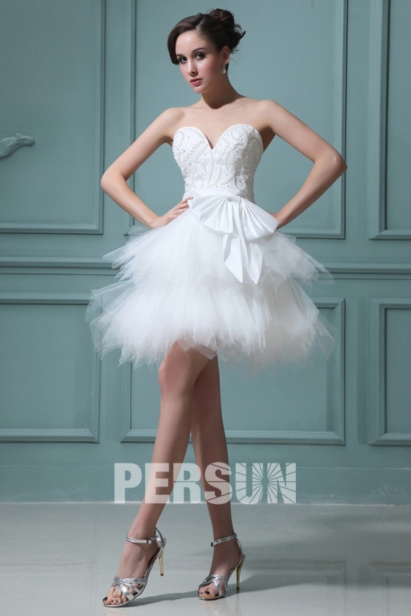 Yarn Sweetheart Beading Tulle Short Formal Gown