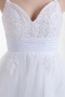 Satin Tulle Lace Sash Spaghetti Straps Short Formal Gown