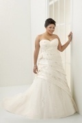 Weddingbuy Sweetheart Taffeta Ruching Lace Up Plus Size Bridal Gown