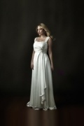 Weddingbuy Silk Like Satin Straps Ruching Ivory Plus Size Wedding Gown