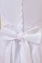 A line White Simple Organza Bateau Sleeveless Tiers Bow Flower Girl Dress