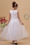 Royal Tea length Bateau Organza Sleeveless White Flower Girl Dress