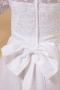 Bateau White Tea length sleeved Embroidery Bow Princess Flower Girl Dress