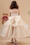 Organza Tea length Royal Ball gown Pleats Tiers Flower Girl Dress