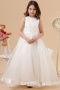 Organza Ball gown Sleeveless Beading Flower Girl Dress with Appliques