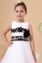 Sleeveless White Organza Flowers Flower Girl Dress with Lace