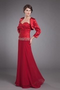 Beautiful Chiffon Sweetheart Strapless Lace Applique Mother of the Bride Dress with Jacket