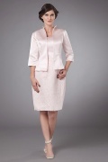 Strapless Lace Simple Satin Mother of the Bride Dress With Jacket