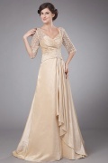 Sweetheart Lace Applique Delicate Taffeta Mother of the Bride Dress