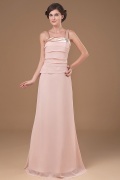 Simple Chiffon Straps Ruching A line Mother of the Bride Dress
