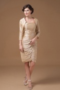 Simple Taffeta Strapless Ruching Mother of the Bride Dress