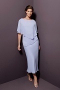 Elegantes Lila Etui Linie Rund Ausschnitt Abendkleid