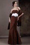 Elegant Satin&Taffeta Trumpet Mermaid Strapless Floor length Mother Dress With Shawl
