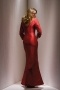 Elegant full length Taffeta sheath V neck red tone Mother of the Bride Dress in Fashion Design