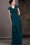 Graceful Chiffon Sheath V Neck Floor Length Tiered Mother of the Bride Dress