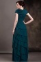 Graceful Chiffon Sheath V Neck Floor Length Tiered Mother of the Bride Dress