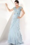 Gorgeous Chiffon & Lace A Line V Neckline Mother of the Bride Dress