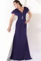 Glamorous Chiffon A Line V Neckline Full Length Mother of the Bride Dress With Buckle