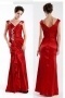 Gorgeous Stretch Satin Sheath V neck Neckline Tank Sleeves Full Length Ruched Mother of the Bride Dress