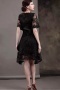 Gorgeous Lace &Stretch Satin A Line V Neck Short Sleeves Buckle Sashes Mother of the Bride Dress