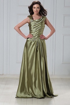 Fabulous Stretch Satin A Line Scoop Neckline Floor length Beadings Mother of the Bride Dress