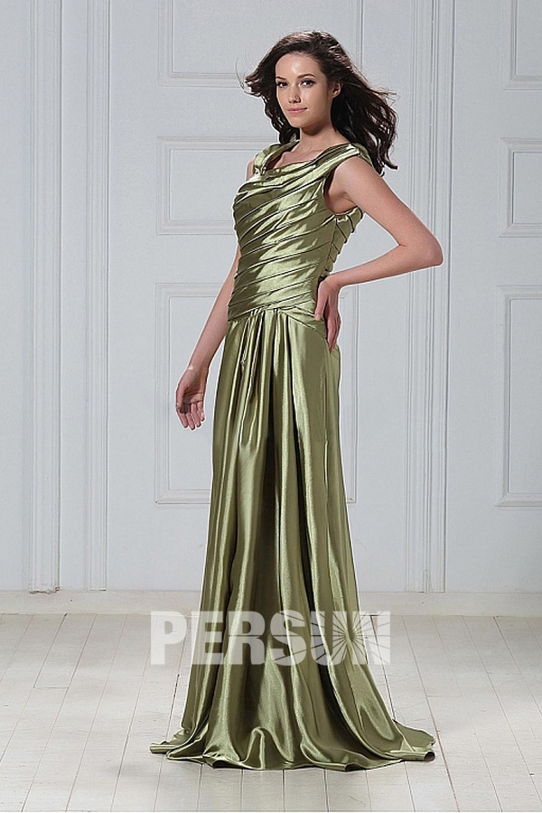 Fabulous Stretch Satin A Line Scoop Neckline Floor length Beadings Mother of the Bride Dress