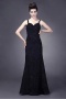 Junoesque Chiffon Sheath 3/4 Long Sleeve Length Floor Mother of the Bride Dress With Beaded Lace Appliques