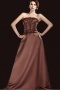 Fabulous Satin A line Strapless Sweep Brush Train Lace Appliques Mother of the Bride Dress With Beadings and Sequins.
