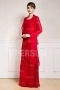 Gorgeous Red Chiffon Tiers Floor Length Mother of the Bride Dress With Jacket