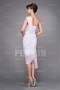White One shoulder Knee length Ruched Short Formal Dress