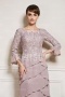 Ruffles Embroidery Long Sleeve Mother of the Bride Dress