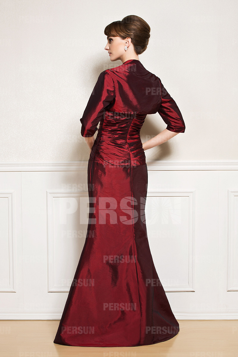 Red Tone Full Length Beading Mother of the Bride Dress With Jacket