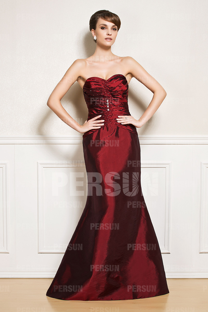 Red Tone Full Length Beading Mother of the Bride Dress With Jacket