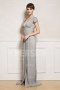 Pleated Sexy Cap Sleeves Split front Mother of the Bride Dress