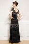 Black Lace top Short Sleeves Mother of the Bride Dress