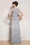 Modern False Two Pieces Grey Ruching Short Sleeve Mother of the Bride Dress