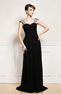 Gorgeous Beading Strap Zipper Black Full Length Long Formal Dress